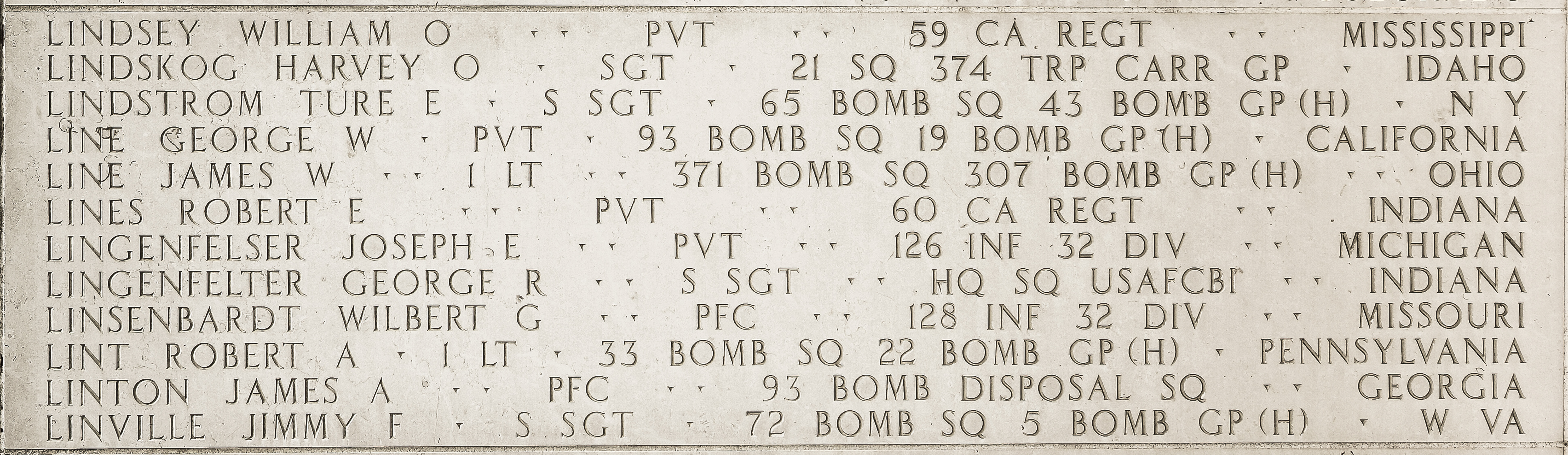 James W. Line, First Lieutenant